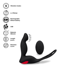 Load image into Gallery viewer, Delight prostate stimulator and double cock ring