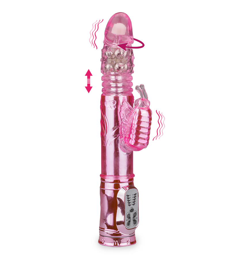 Deluxe XXL butterfly thrusting rabbit vibrator