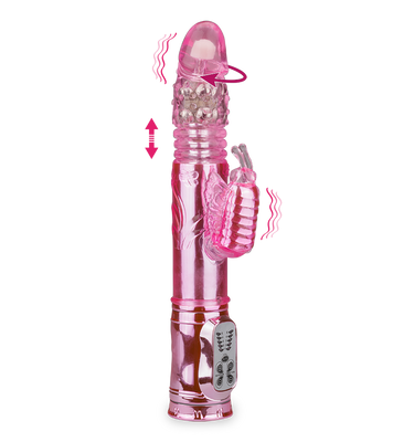 Deluxe XXL butterfly thrusting rabbit vibrator