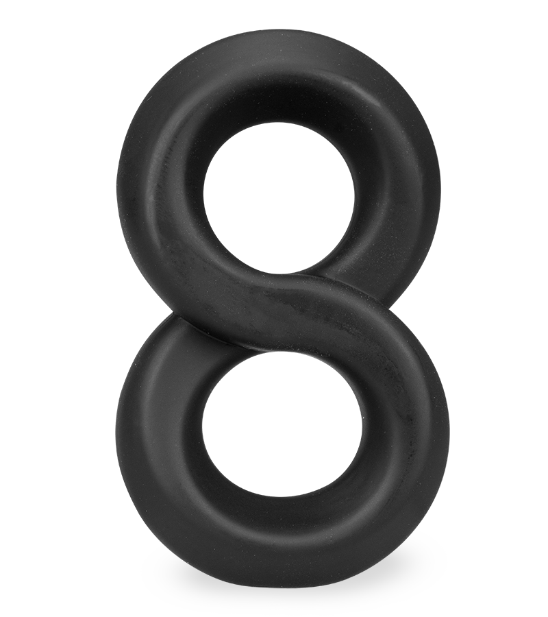 Double cock ring for penis and testicles