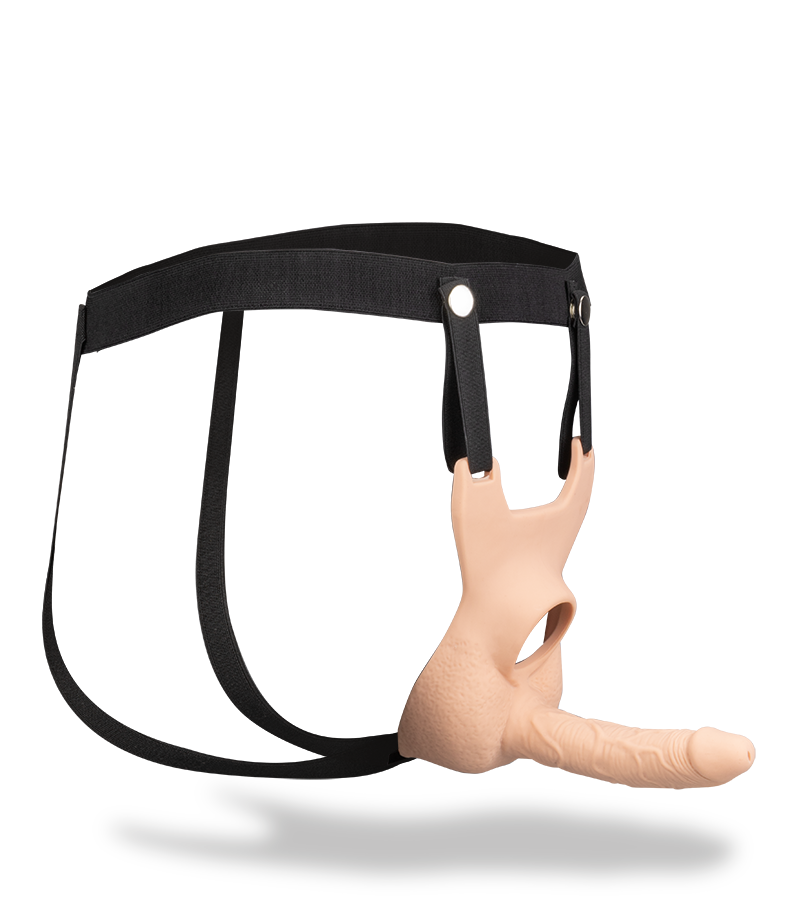 Double penetration dildo harness