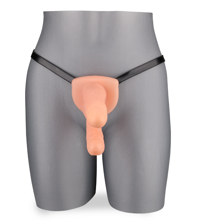 Double penetration hollow penis sleeve