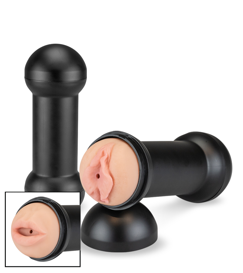 Double-sided vagina and mouth masturbator