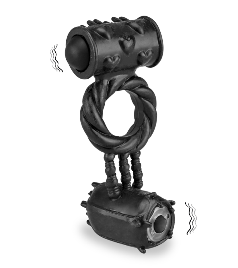 Double vibration cock ring