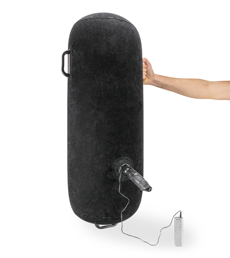 Easy Ride long inflatable pillow with vibrating dildo