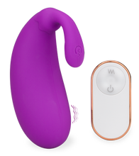 Load image into Gallery viewer, Eggplant 2 vibrating love egg with clit stimulator