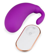Load image into Gallery viewer, Eggplant 2 vibrating love egg with clit stimulator