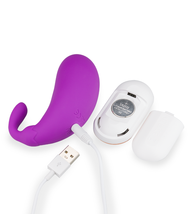 Eggplant 2 vibrating love egg with clit stimulator