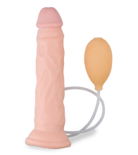 Load image into Gallery viewer, Ejaculating suction-cup dildo with manual pump