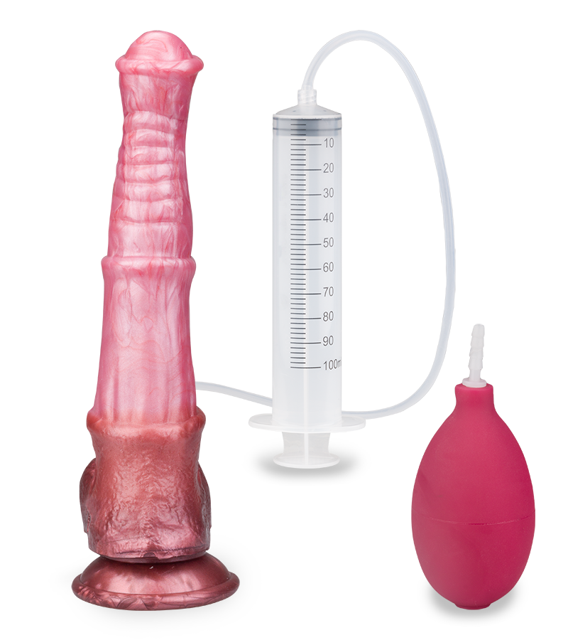 Ejaculating suction-cup horse dildo 8.75 inches