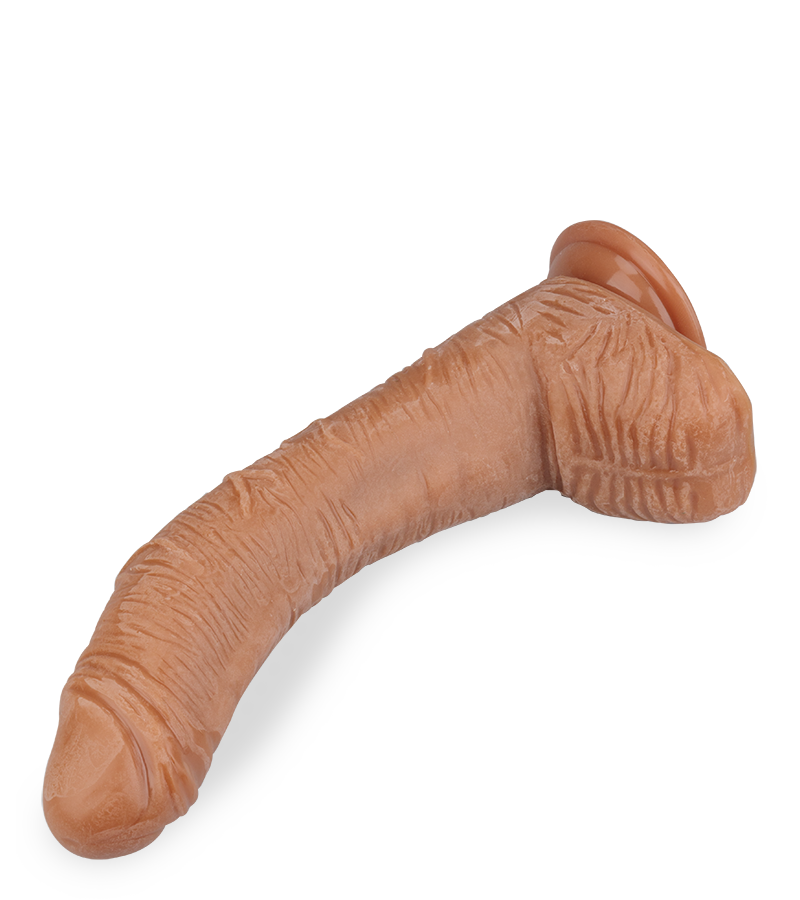 Extra large curved realistic suction cup dildo