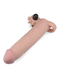 Load image into Gallery viewer, Extra-large lifelike vibrating cock-enhancing sleeve