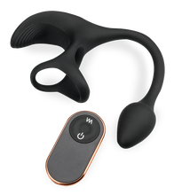 Load image into Gallery viewer, Fast triple cock ring with ball massager and butt plug