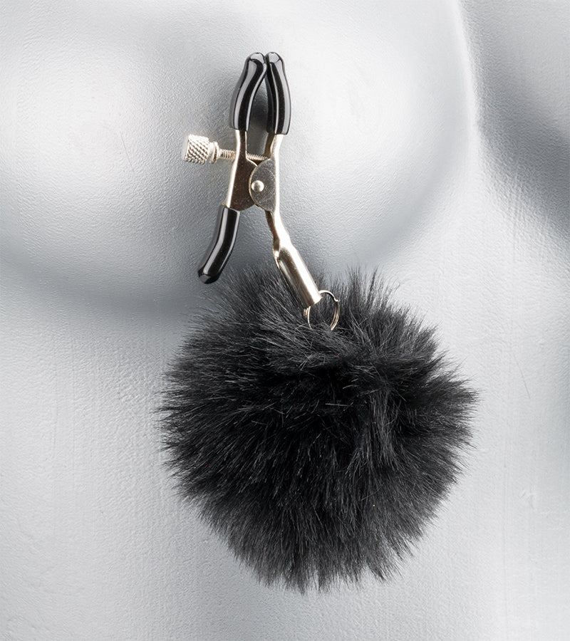 Faux fur nipple clamps