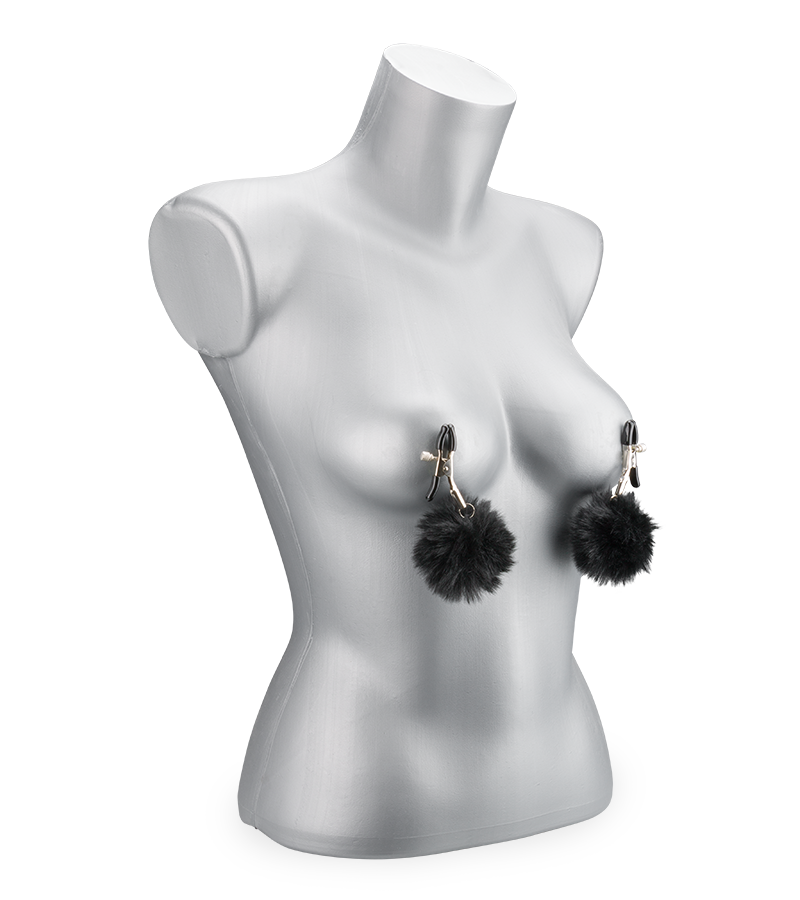 Faux fur nipple clamps