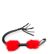 Load image into Gallery viewer, Faux leather and feather flogger