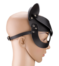 Load image into Gallery viewer, Faux leather and rhinestone cat mask