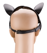 Load image into Gallery viewer, Faux leather and rhinestone cat mask