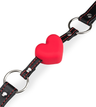 Load image into Gallery viewer, Faux leather ball gag with silicone heart