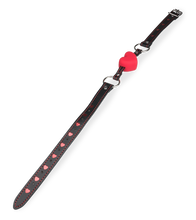 Load image into Gallery viewer, Faux leather ball gag with silicone heart