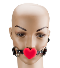 Load image into Gallery viewer, Faux leather ball gag with silicone heart