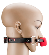 Load image into Gallery viewer, Faux leather ball gag with silicone heart