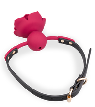 Load image into Gallery viewer, Faux leather ball gag with silicone rose