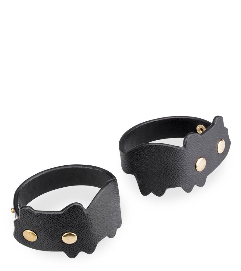 Faux leather BDSM cat wrist cuffs