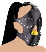 Load image into Gallery viewer, Faux leather BDSM mask with ball gag