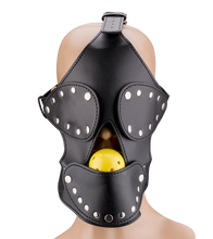 Load image into Gallery viewer, Faux leather BDSM mask with ball gag