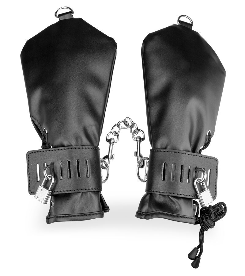 Faux leather BDSM mitts