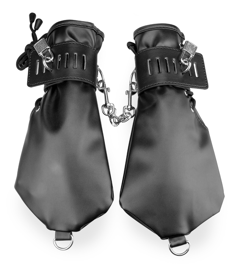 Faux leather BDSM mitts