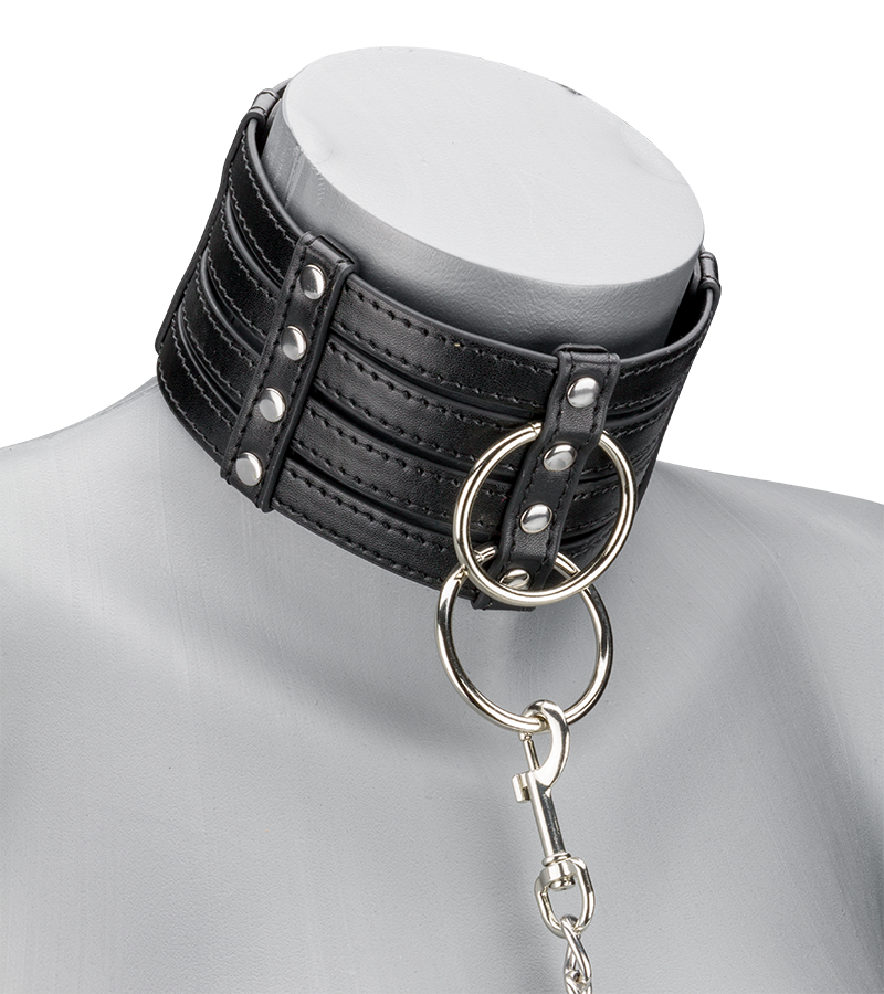 Faux leather collar and leash set