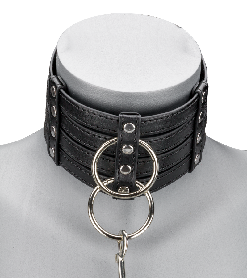 Faux leather collar and leash set