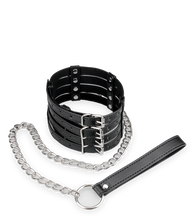 Load image into Gallery viewer, Faux leather collar and leash set