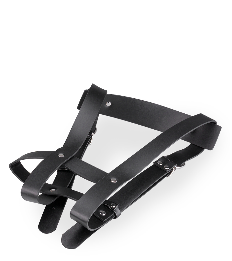 Faux leather face harness for shoes