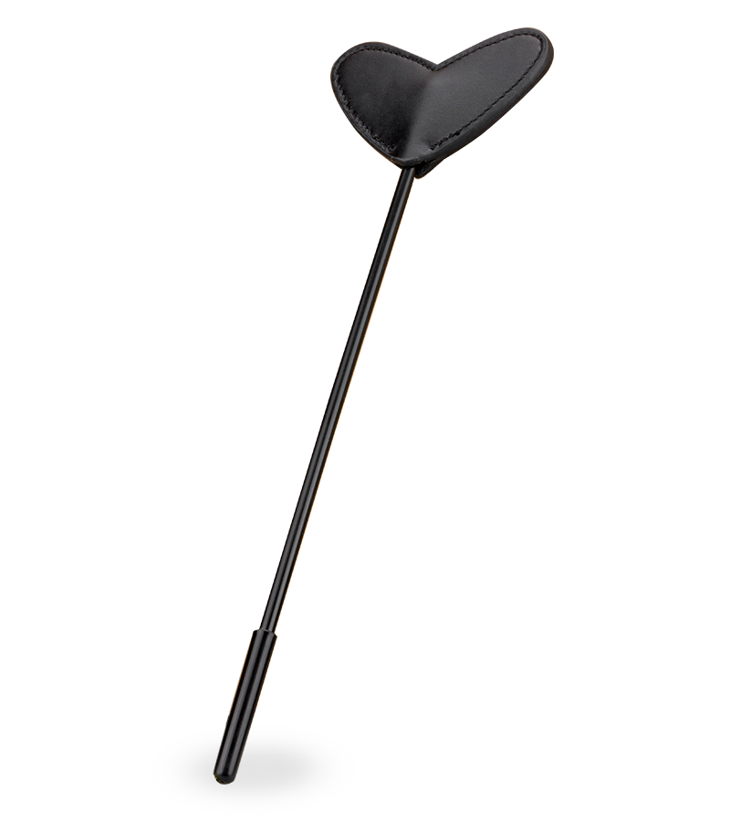 Faux leather heart-shaped riding crop 13.00 inches