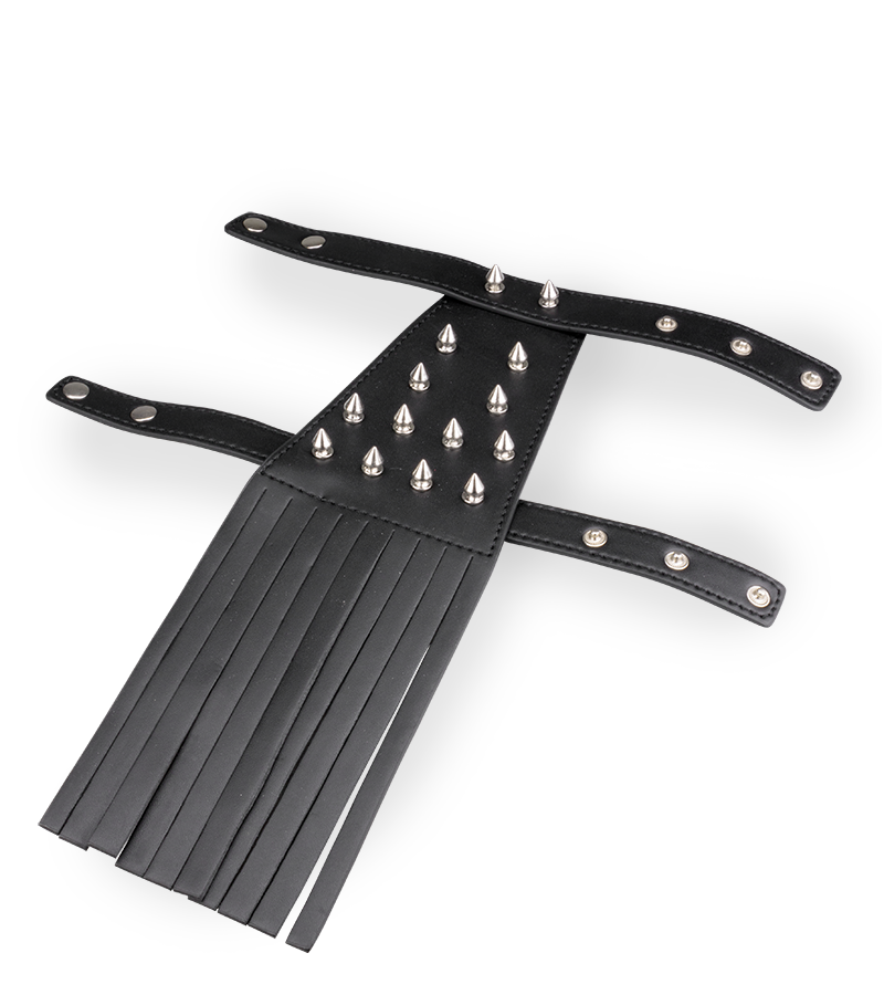 Faux leather spiked flogger glove