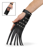 Faux leather spiked flogger glove