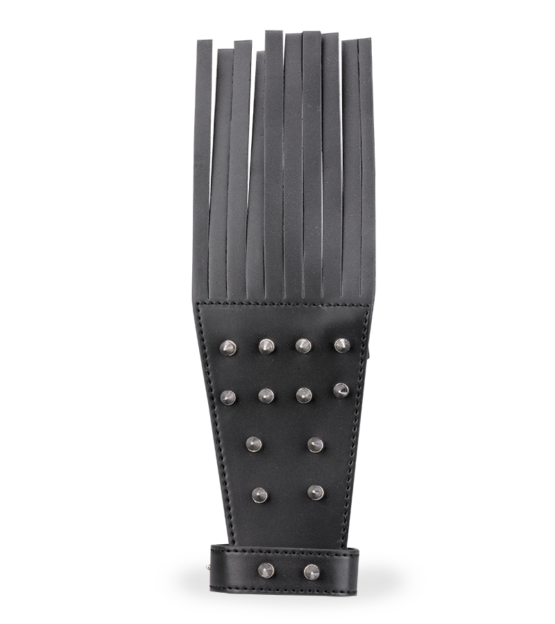 Faux leather spiked flogger glove