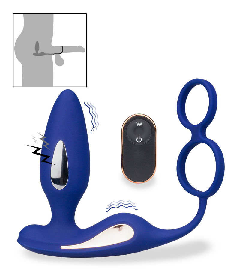 Fever estim vibrating anal plug with cock ring