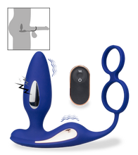 Load image into Gallery viewer, Fever estim vibrating anal plug with cock ring