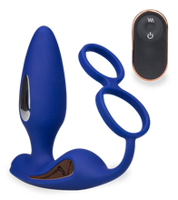 Load image into Gallery viewer, Fever estim vibrating anal plug with cock ring