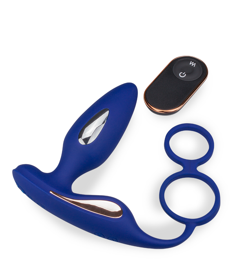 Fever estim vibrating anal plug with cock ring