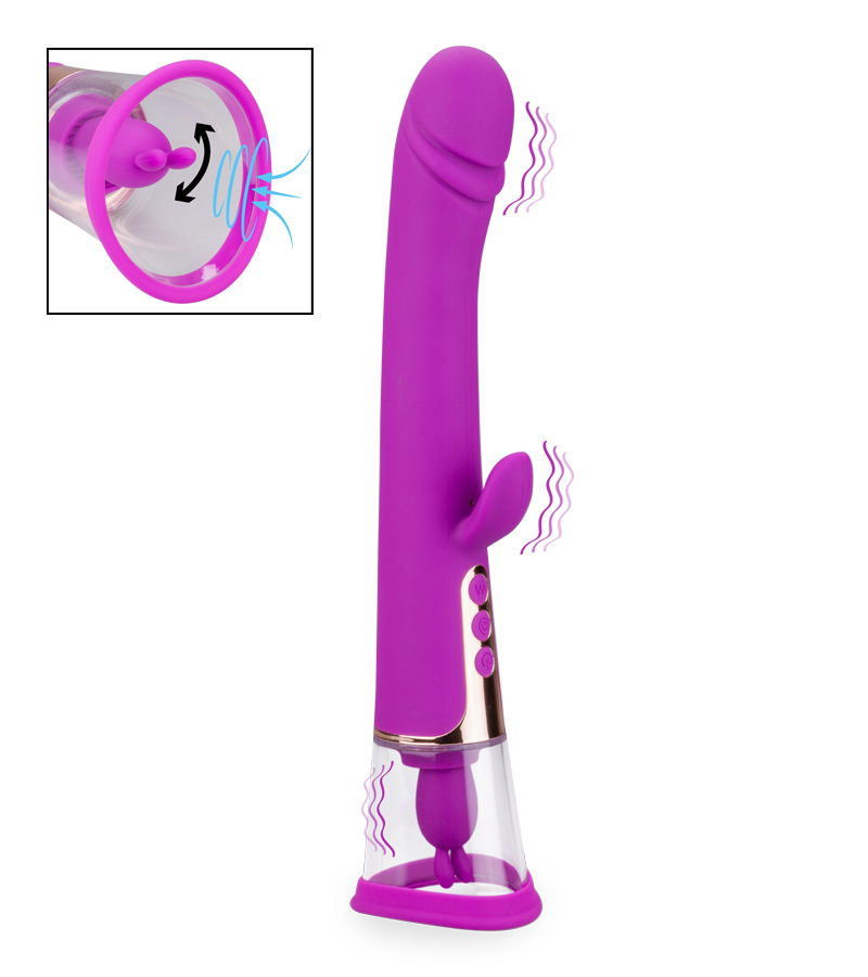 Fine rabbit vibrator with pussy pump
