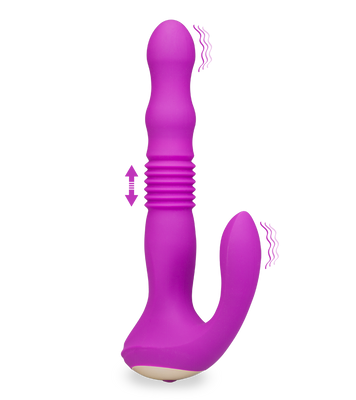 Finn vibrating and thrusting butt plug