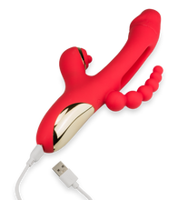 Load image into Gallery viewer, Fireworks triple-stimulation G-spot tapping rabbit vibrator