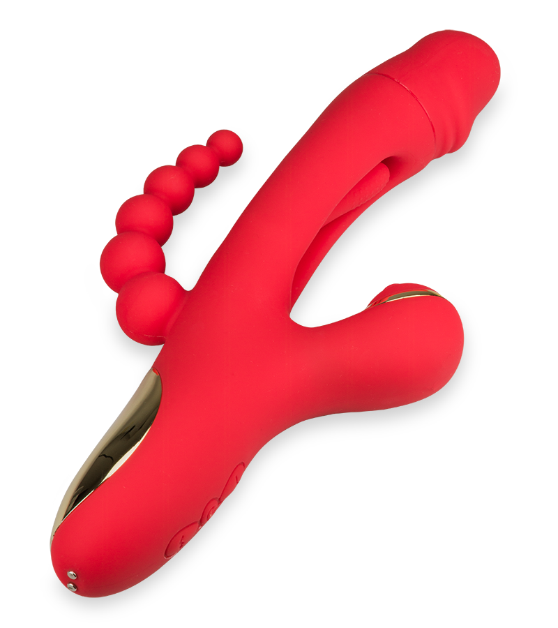 Fireworks triple-stimulation G-spot tapping rabbit vibrator