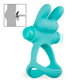 Fizzer triple silicone cock ring with vibrating rabbit