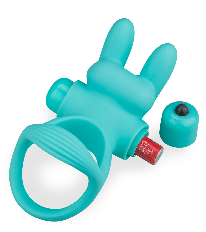 Fizzer triple silicone cock ring with vibrating rabbit